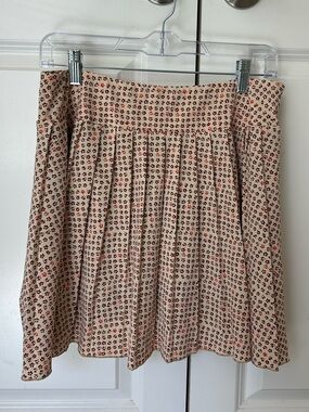 Toad&Co Beige Floral Circle Skirt with Red Accents